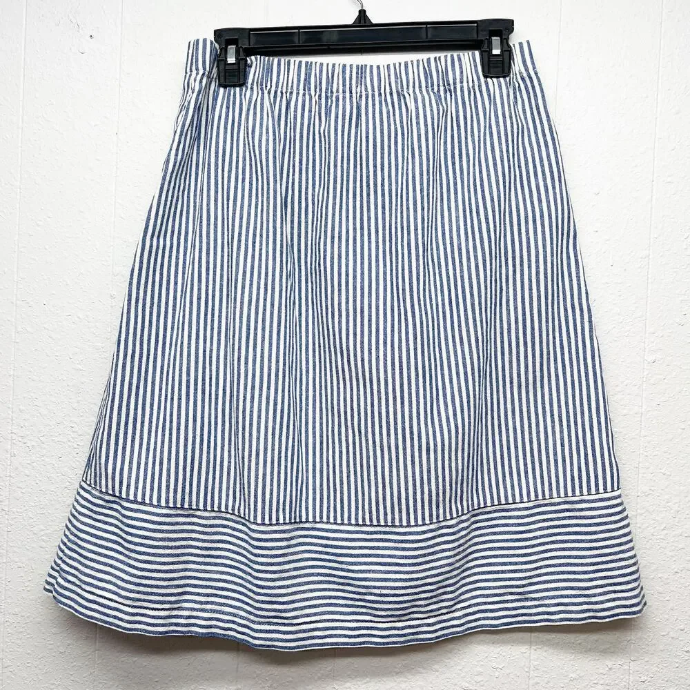 J.Crew Cotton Linen Blend High Waist A Line Skirt Womens Small Lagenlook Coastal